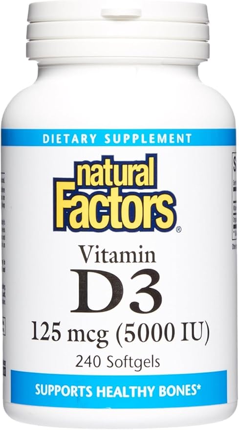 Natural Factors Vitamin D3 5000 IU 240/SG (Multi-Pack)
