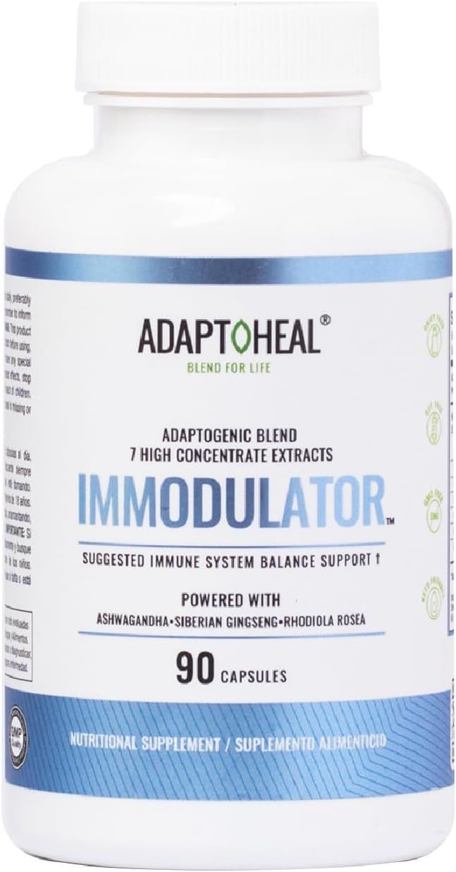 Immodulator - Adaptogenic Supplement for Well-Being, with Ginseng, Ashwagandha, Reishi Mushroom - Supports Stress Response, Mood Balance and Immune System Function (90 Capsules/700 mg)