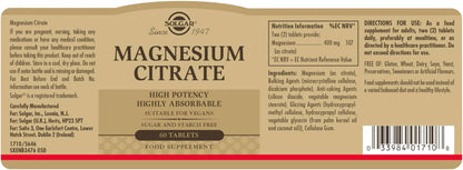 Magnesium Citrate - 60 Tablets