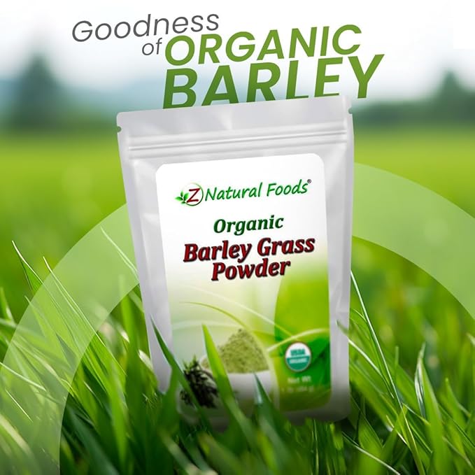 Z Natural Foods Organic Barley Grass Powder - USDA Organic Whole Food Green Blend for Energy Boost, Detox & pH Balance with Amino Acids, Minerals - Antioxidant Mix for Juice, Water, Smoothies, 5 lbs