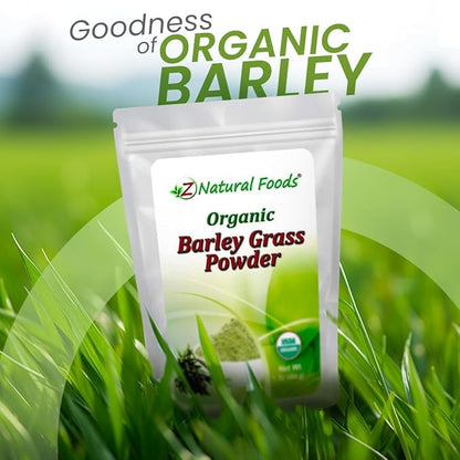 Z Natural Foods Organic Barley Grass Powder - USDA Organic Whole Food Green Blend for Energy Boost, Detox & pH Balance with Amino Acids, Minerals - Antioxidant Mix for Juice, Water, Smoothies, 5 lbs