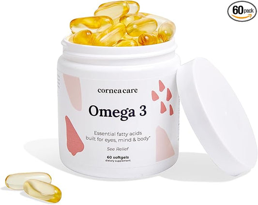 Triple Strength Omega 3 | Omega Fish Oil for Eyes | Eye Health Supplements | 60 Softgels