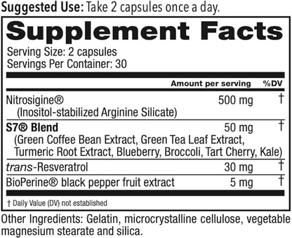 Juvenon BloodFlow-7 Nitric Oxide Supplement with Nitrosigine 180 Count (Pack of 3)