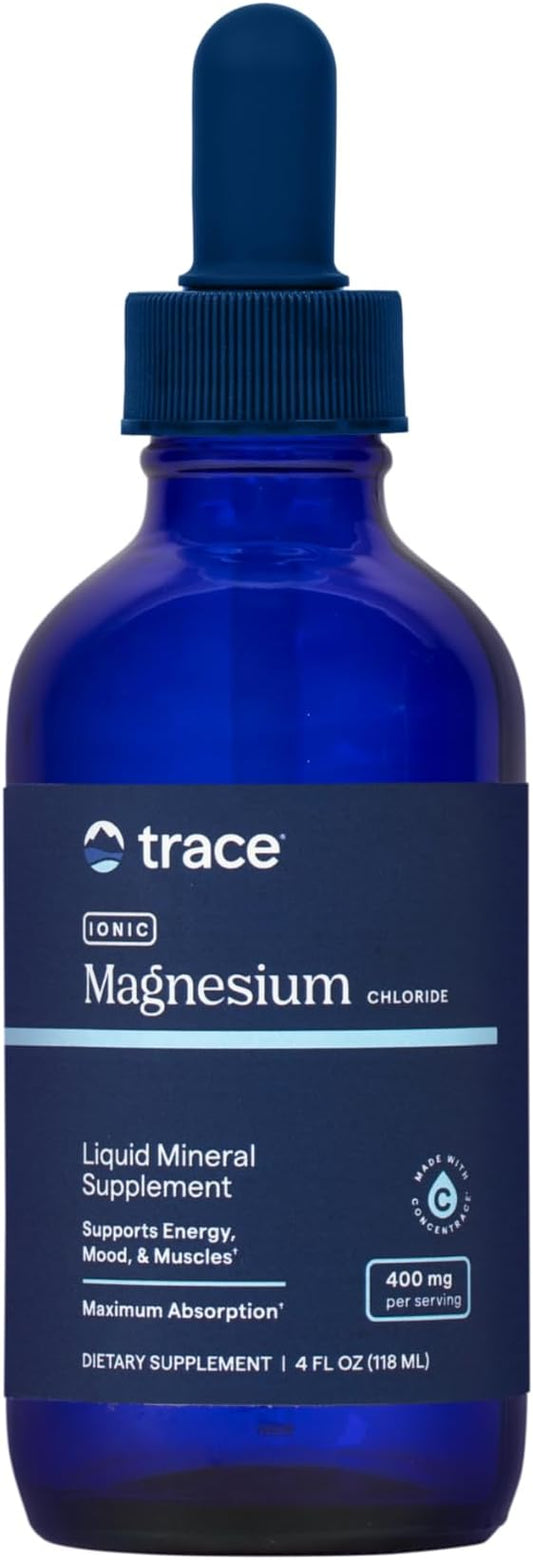 Trace Minerals Ionic Magnesium - Liquid Ionic Magnesium to Support Immune, Brain & Heart Health - Supplement to Aid Energy & Vitality - Supplement with Magnesium & Sodium - 4 fl oz (30 Servings)