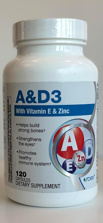 Roex Vitamin A and D Plus E Nutritional-Supplement, 120 Count