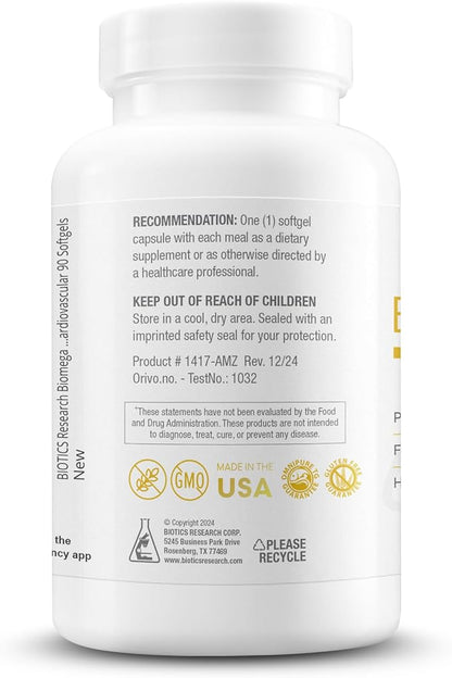 Biotics Research Biomega-1000™ Omega 3 1000mg Fish Oil Supplement with EPA/DHA, Highly Concentrated Fish oil Omega-3 Fatty Acids For Women & Men – Supports Immune & Cardiovascular Health – 90 Softgels