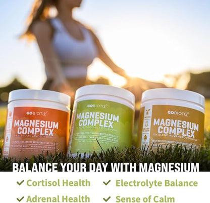 GoBiotix Magnesium Glycinate Powder – Cortisol Supplement for Women and Men – High Absorption Magnesium Complex Calm Supplement with Citrate, Malate – Sugar Free – 420 mg, 60 Servings, Lemon Lime