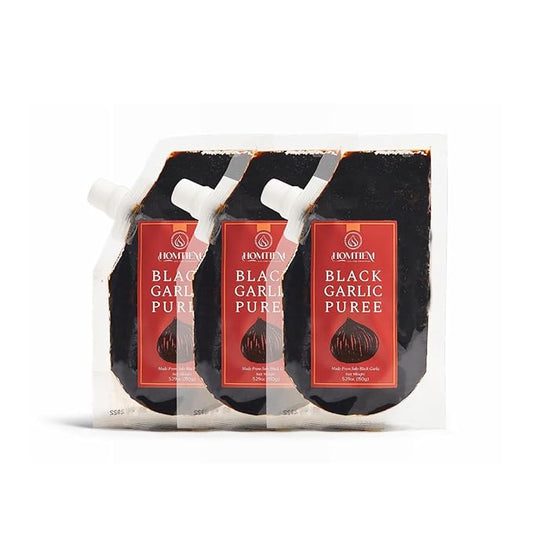 Homtiem Black Garlic Puree 150g. (Made from 100% Solo Black Garlic), Fermented for 90 Days, Non-GMO, Ready to Eat for Snacking and Cooking (3)