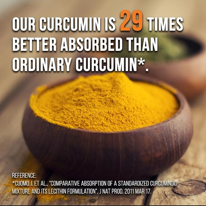 Intelligent Labs 500MG Meriva Curcumin Phytosome, 2900% Better Absorbed Than Ordinary Turmeric Curcumin 100% Soy Free, 120 Capsules Per Bottle