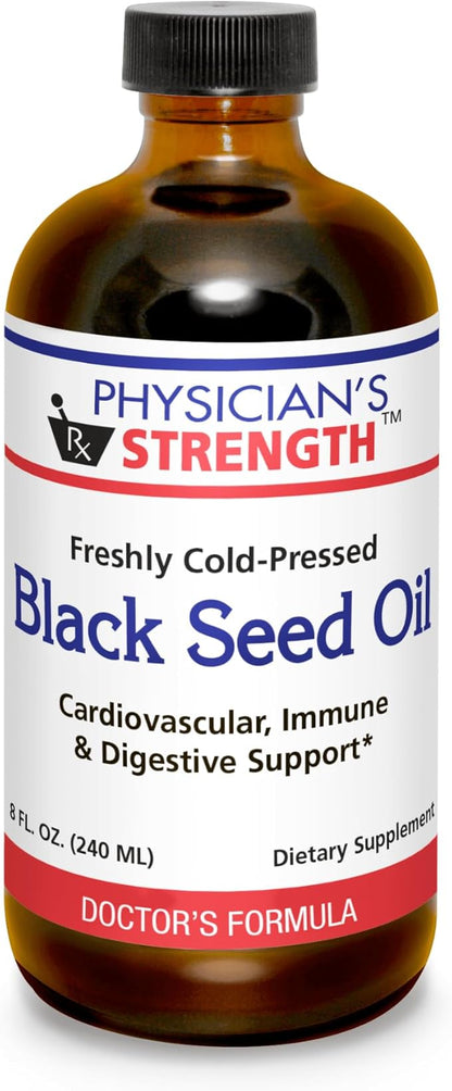 Physician's Strength Black Seed Oil - 8 fl oz - Supports Healthy Body Response - Freshly Cold Pressed - Non-GMO - 48 Servings