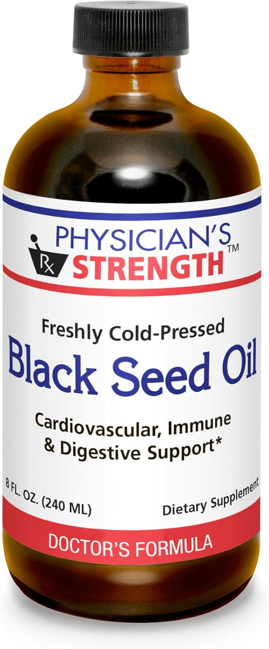 Physician's Strength Black Seed Oil - 8 fl oz - Supports Healthy Body Response - Freshly Cold Pressed - Non-GMO - 48 Servings