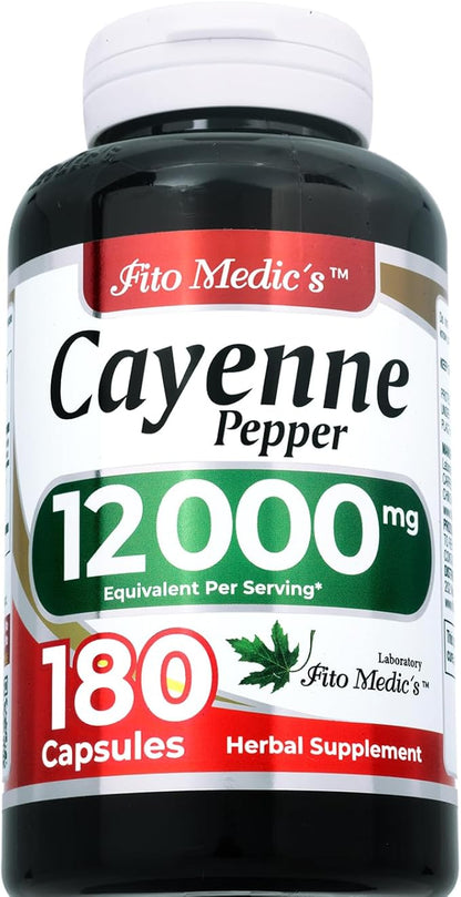 FITO MEDIC'S Lab | Cayenne Pepper Capsules Organic | Cayenne Pepper Extract | 600 mg 20:1 per 3-Capsule Serving | 180 Capsules