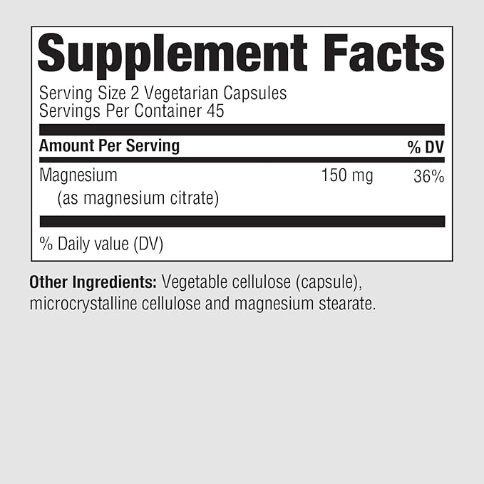PureFormulas Magnesium Citrate - Supplement for Sleep, Heart Health - Non-GMO - 90 Vegetarian Capsules