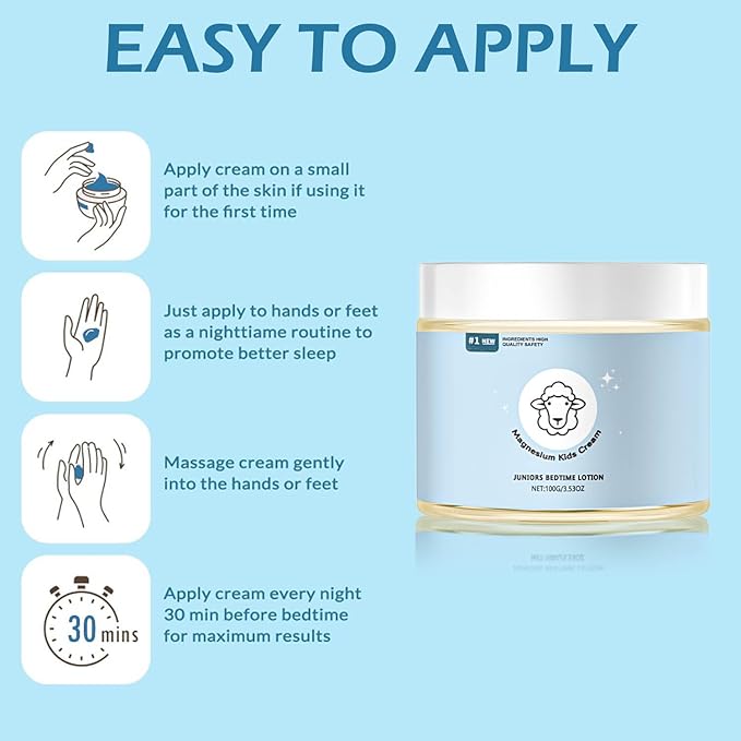 Magnesium Lotion for Kids – Magnesium Lotion for Sleep for Sleep & Relaxation – Bedtime Support Without Melatonin – Gentle Topical Formula for Nighttime Comfort (3.53 oz)