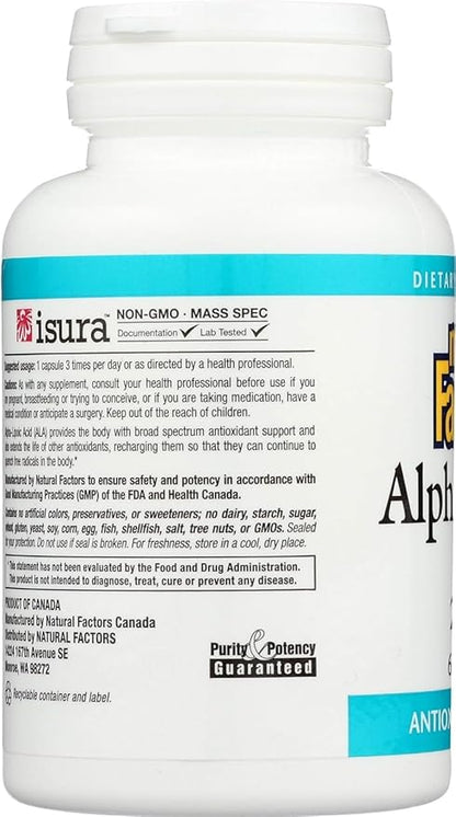 Natural Factors Alpha-lipoic Acid 200mg Capsules, 60-Count