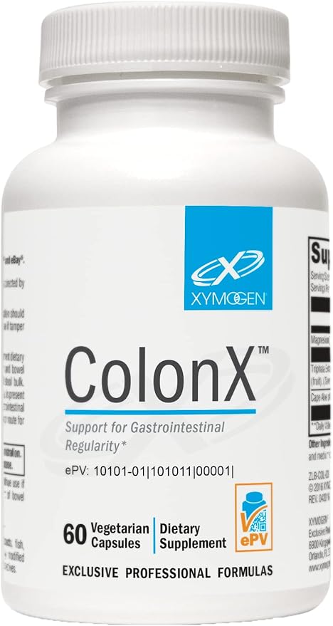 XYMOGEN ColonX - Supports GI Motility, Stool Bulk, Digestion, Assimilation, and Elimination - Triphala Supplement with Magnesium Citrate, Cape Aloe (60 Capsules)