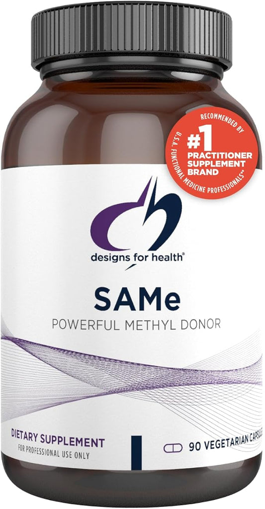Designs for Health Same Capsules with B6, B12 + 5-MTHF - 200mg S-Adenosylmethionine Supplement with 5-MTHF (Folate) + Vitamin B12 - Non-GMO + Gluten-Free (90 Capsules)
