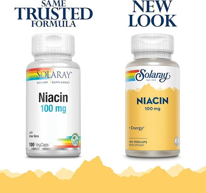 SOLARAY Niacin 100 mg, Vitamin B3 | Skin Health, Nervous System & Circulation Support | 100ct