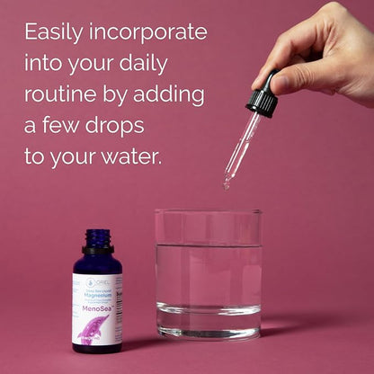 Oriel Liquid Magnesium Drops Menosea, Rapid Absorption, Free Ion Magnesium, Minerals and 78 Trace Elements, Supports Menopause Wellness, Promotes Balance, Well-Being, Relaxation, 30ml, 30-Day Supply