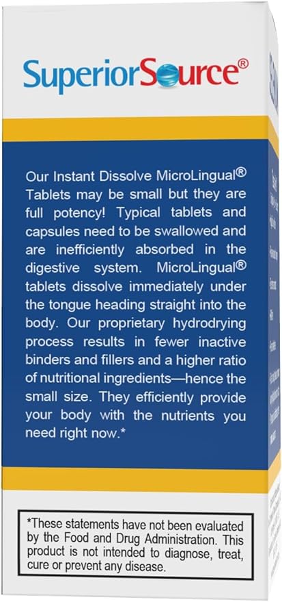 Superior Source Selenium 200 mcg - Immune Health Support Supplement - Selenomethionine Tablets Aid Thyroid Gland Function - Supplement Supports Recycling of Vitamin E - 60 Instant Dissolve Tablets