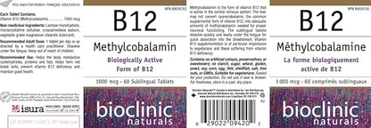 Bioclinic Naturals - B12 Methylcobalamin 1000 mcg 60 loz