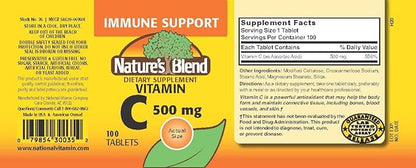Nature's Blend Vitamin C 500 mg 100 Tablets