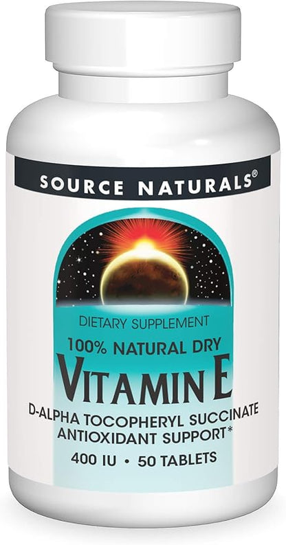 Source Naturals Vitamin E, 400 iu Fat-Soluble Antioxidant - 50 Tablets