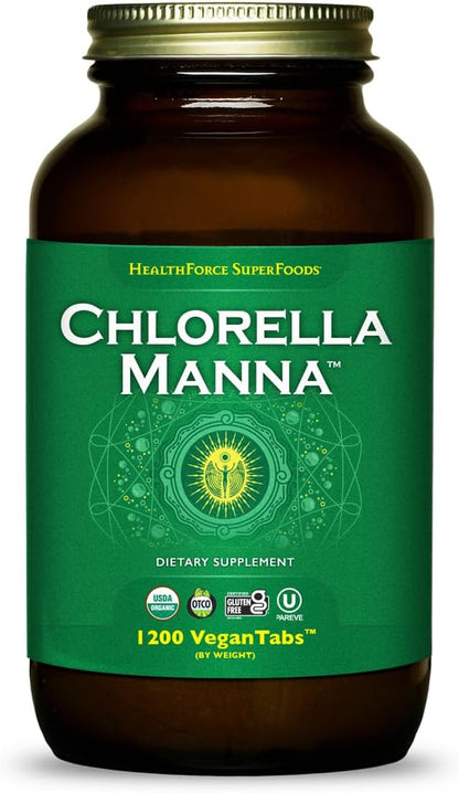 HealthForce SuperFoods Chlorella Manna - Tablets - 1200 Vegan Tablets