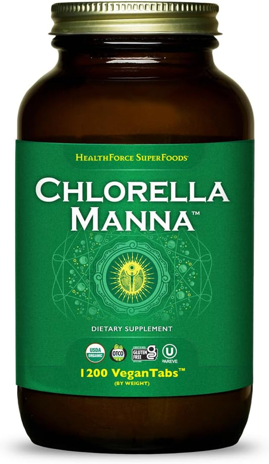 HealthForce SuperFoods Chlorella Manna - Tablets - 1200 Vegan Tablets