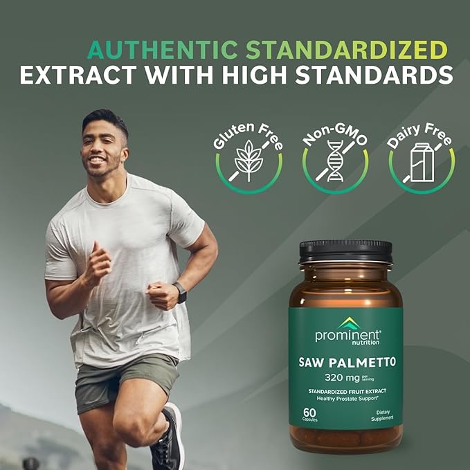 Prominent Nutrition Saw Palmetto Supplement, Healthy Prostate Support Saw Palmetto for Men, Supplement for Urinary Health, 160 mg, 30 Day Supply