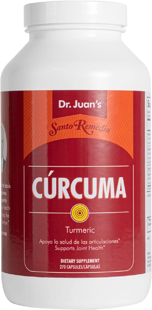 Santo Remedio Turmeric, Supports Joint Health, and Healthy Inflammatory Response to Exercise, Gluten Free, Vegetarian, Lactose Free, No Artificial Flavors, 270 Capsules, 90 Servings