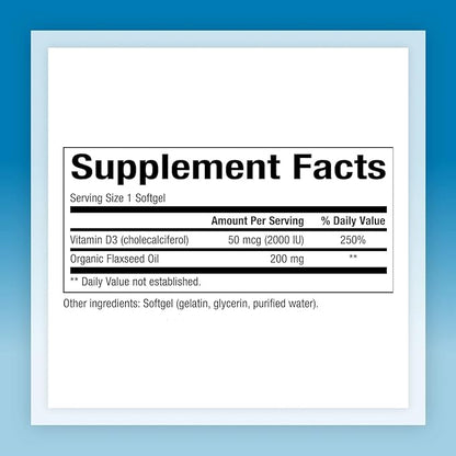 Natural Factors, Vitamin D3 2000 IU (50 mcg), Supports Strong Bones, Muscles and Immune Function, 120 Softgels