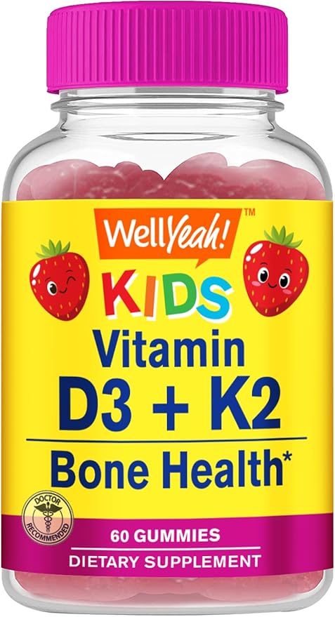 Calcium + Vitamin D3 Kids + Vitamin D3+K2 Kids, Gummies Bundle - Great Tasting, Vitamin Supplement, Gluten Free, GMO Free, Chewable Gummy