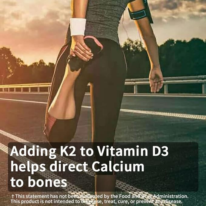 d3 k2 Vitamin 10000 iu, 180 Coconut Oil Softgels | 2 in 1 Vitamins Supplement D3 10000 IU & K2 (MK7) 200 mcg, Easy to Swallow, Supports Calcium Absorption, Bone Immune, & Heart Health