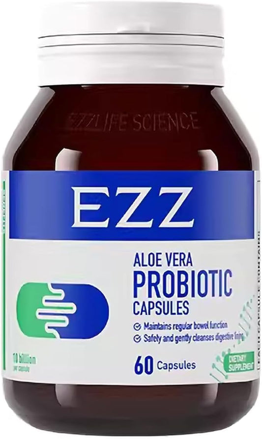 Aloe Vera Probiotic | Contains Australian Aloe Vera, Cassia and Digestive enzymes, add Four probiotics. | Improves Gut Health and Digestion, no More Constipation | 60 Capsules