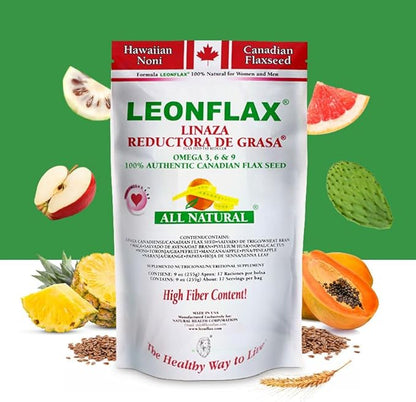 Leonflax, 100% Authentic Canadian Flax Seed, All-natural, High Fiber Content, Dietary Supplement to Improve your Digestive Health, 18 Oz, Bag