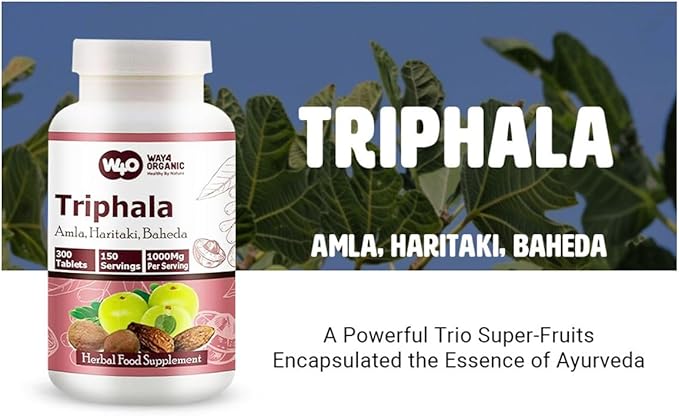 Triphala Tablets, 300 Pills, 5 Month Supply - Herbal Supplement with Amla, Haritaki & Baheda – Supports Digestive Health (Pack of 1)