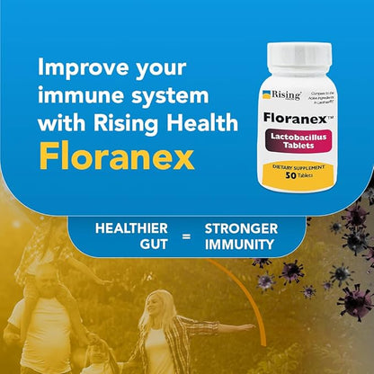 Rising Health - Floranex Tablets - Lactobacillus Probiotic Dietary Supplements - 50 Tablets
