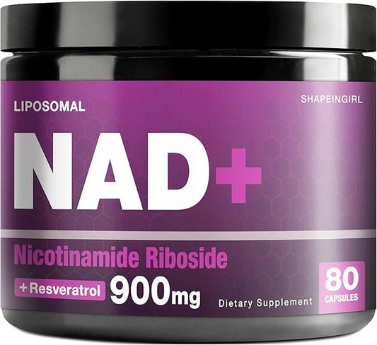NAD Supplement - NAD Nicotinamide Riboside Resveratrol 900mg, Liposomal NAD Plus for Men and Women, Support Anti-Aging and Cellular Repair, 80 Capsules