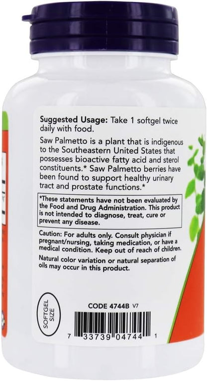 NOW Foods - Saw Palmetto Extract 160 mg. - 240 Softgels