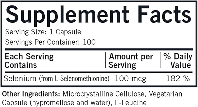 Selenium 100 mcg Capsules - Hypo - 100 ct.