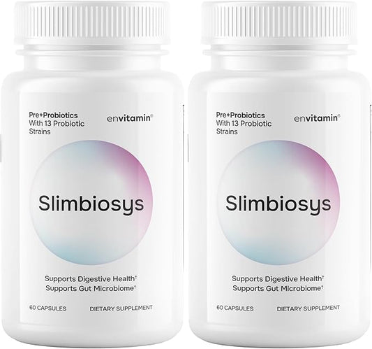 Slimbiosys Ultra Probiotic Capsule - Pre & Probiotics for Women & Men - Support Your Microbiome (2 Pack, Slimbiosys)
