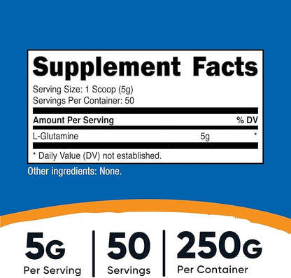 Nutricost L-Glutamine Powder 250 Grams