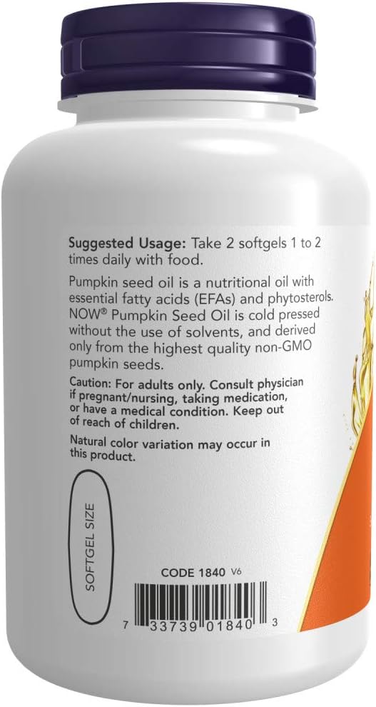 Now Pumpkin Seed Oil 1000 mg 100 softgels