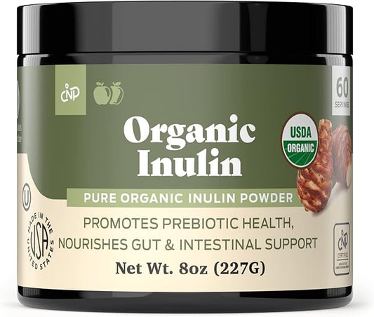 Pure Organic Inulin Powder Fiber Supplement - (Jerusalem Artichoke) Prebiotic Bulk Inulin Fiber Powder 8oz Digestion & Gut Health