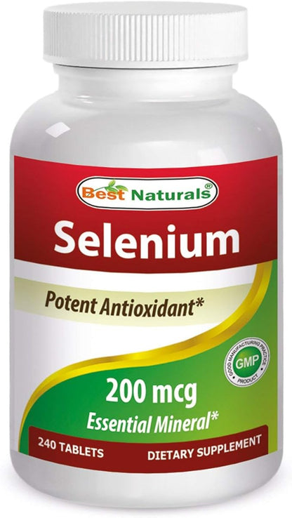 Best Naturals Selenium 200 mcg Supplement, 240 Count