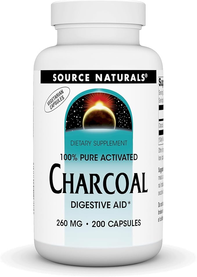 Source Naturals Charcoal - 100% Pure Activated, Digestive Aid* - 200 Capsules