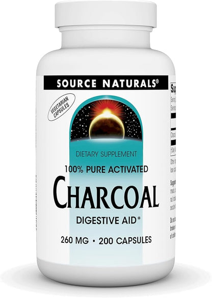 Source Naturals Charcoal - 100% Pure Activated, Digestive Aid* - 200 Capsules
