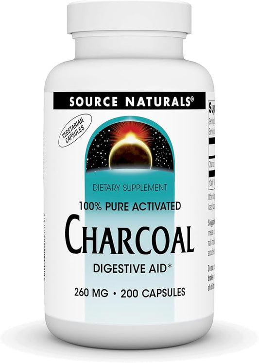 Source Naturals Charcoal - 100% Pure Activated, Digestive Aid* - 200 Capsules
