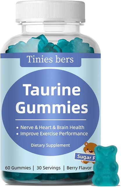 Taurine Gummies 1000mg, Cod Liver Oil Gummies 1000mg, Sugar Free for Adults and Kids, Amino acids, Omega-3s & Vitamin A&D for Cognitive, Heart & Eye Health, Boost Immune